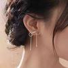 Pendientes Nalan S925 de plata con borlas, pequeños, sencillos y brillantes, con lazo, bonitos y dulces, M01291