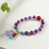 Pulsera de piedra cruda de amatista lavanda natural, mineral crudo, racimo de amatista irregular aleatorio, pulsera de mineral crudo