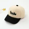 Chapéu Infantil Letra Boy Comércio Exterior BOSTON Boné de Beisebol Inverno Lã à Prova de Vento Quente Boné de Beisebol para Meninas