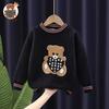 [Oso Jin Yong] Venta rápida de comercio exterior entrega oso suéter infantil con forro de felpa cuello redondo grueso suéter de punto para hombre niña