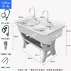 Fregadero de lavandería de piedra de cuarzo para balcón, lavabo doméstico con tabla de lavar de mármol integrada, fregadero de lavandería para patio exterior