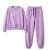 Conjunto de Dos Piezas para Mujer, Estilo Nuevo de Primavera y Otoño, Engrosado con Felpa, Estilo Callejero, Deportivo Energético, Dos Colores, Sudadera con Capucha de Manga Larga, Conjunto Casual de Moda