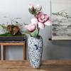 Cerâmica Jingdezhen Vasos de Flores Estilo Chinês Modelo de Caimento Suave Sala de Exposição Hotel Pousada Decorações Vaso Azul e Branco Borboleta Retrô