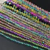 Cuentas de Cristal de Vidrio Planas Brillantes de 4/6/8 mm para Joyería DIY Cuentas Sueltas de Cristal Collar Pulsera
