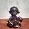 Ornamentos de Macaco de Ébano Esculpido Três-em-Um Macaco do Zodíaco Chinês Doze Macaco de Madeira Decoração para Casa Escritório Artesanato Presentes