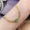 Venta al por mayor de fábrica Popular Pulsera de Esmeralda Natural Plata S925 Incrustada Piedra Principal 5*7 Joyería de Lujo Venta Directa de Fábrica
