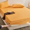 Falda de cama de felpa de leche clase A Color sólido Cubierta de cama Pieza única Artículo único Juego de ropa de cama de felpa de coral Juego de tres piezas Dormitorio Engrosado Cálido Invierno