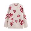Suéter de Punto Grueso Simple con Corazón para Otoño e Invierno para Mujer, Nuevo Cuello Redondo, Manga Larga, Tejido Personalizado Oem/Odm