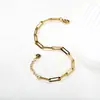 Pulseira de Corrente de Metal da Moda Mais Vendida Transfronteiriça para Mulheres, Pulseira de Clipe de Papel de Aço Inoxidável de Alto Padrão de Nicho no Atacado