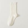 Calcetines de Mujer de Media Caña Otoño e Invierno Color Sólido Doble Aguja Apilados Nuevo Estilo Calcetines Simples de Mujer Estilo Japonés Calcetines de Algodón de Mujer Medias Zhuji