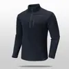 Sudadera de punto con cuello alto y media cremallera para hombre, para primavera y otoño, deportes al aire libre y ocio, manga larga, color liso, top cálido