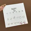 Set Semanal de Pendientes de Nicho Estilo Coreano, Pendientes Lindos y Compactos de Aleación Electroplateada con Pedrería, Venta al por Mayor