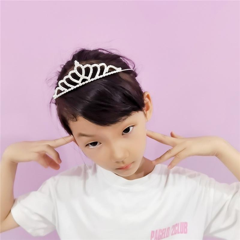 韩版儿童皇冠饰品影楼婚庆头饰水钻发梳发饰表演珍