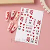 Belleza Total Transfronterizo Nuevo Día de San Valentín Pegatinas para Uñas Corazón Rojo Letras Línea Francesa Manicura