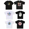 Camiseta de manga corta de la marca japonesa de moda BAPE, peso pesado de verano 240g algodón puro, camuflaje de cabeza de mono, tiburón mono, venta al por mayor transfronteriza