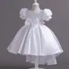 Vestido de Baile para Meninas Vestido de Princesa Novo Estilo Florista Vestido de Cetim Costas Abertas Vestido Infantil Vestido de Princesa