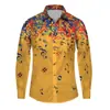 Camisa de Manga Longa Casual Masculina Solta Respirável Série Halloween 3D Impressa com Moldura de Caveira Europeia e Americana Transfronteiriça