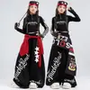 Traje de jazz para niña, moderno cuello alto para niña, conjunto de baile negro corto, atuendo de actuación de jazz, baile callejero para mujer