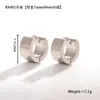 Venta Directa de Fábrica Pendientes de Aro Lisos de Acero Inoxidable Pendientes Sencillos Estilo Coreano Pendientes Pendientes Diamantes Engastados a Mano Modernos Venta al por Mayor Stock Listo