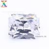 Wuzhou artificial gema zircão atacado retangular chanfrado zircão branco 5A qualidade 3*4-18*25mm pedra nua
