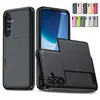 Funda para teléfono con tarjetero deslizante adecuada para Samsung S26 Ultra S25Plus Funda protectora tipo armadura Note20 Moderna A16