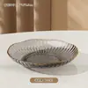 Conjunto de Pratos de Luxo Leve com Incrustação de Osso para Mesa de Jantar, Prato Tendência para Frutas e Lanches, Prato de Armazenamento, Prato Redondo, Novo Modelo