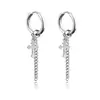 1 Par Moda Punk Goth Acero Inoxidable Pendientes Colgantes Clavos para Orejas para Mujeres Hombres Goth Calle Popular Hip Hop Rock
