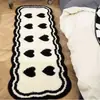 Alfombra color crema para dormitorio, alfombra de mesita de noche, alfombra simple en blanco y negro, tapete de piso, tapete para mirador de dormitorio, tapete refrescante para pies de sala de estar