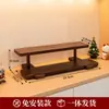 Estante de Almacenamiento de Escritorio de Nogal Madera Maciza Sin Instalación Almacenamiento de Perfumes y Cosméticos Exhibidor de Café de Niveles de Madera