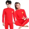 Conjunto Íntimo Ano Zodiacal Infantil, Suéteres de Algodão para Adolescentes, Roupas de Algodão Puro Vermelho de Outono e Calças Compridas para Meninos, Meninas e Crianças Mais Velhas