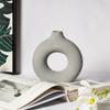 Vaso Cerâmico, Vaso Cerâmico Criativo, Arranjo de Flores de Alto Padrão, Vaso Branco, Mesa de Restaurante, Enfeites Decorativos Simples