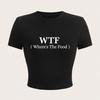 Estilo Europeu e Americano Feminino 2024 Novo INS Distinto Rua Estampado com Letras Curto Ombro a Ombro Manga Curta Camiseta Top