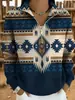 Suéter de Malha Cruzado Amazon Primavera e Outono Gola Alta Meio Zíper Moletom Quente de Inverno Roupas Femininas Impressão 3D