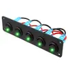 Cargador de Coche Interruptor Ojo de Gato Adecuado para Coche RV Barco Interruptor Botón de Doble Luz Combinación Basculante Cargador de Coche