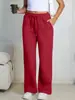 Calça de moletom feminina plus size solta de perna larga mais vendida com forro de fleece e cordão na Amazon e Temu na Europa e América