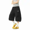Pantalones Cortos de Verano para Hombre Dopamine Secado Rápido Bordados Dobladillo Curvo Frescos Pierna Ancha Pantalones de Playa Deportivos Por Encima de la Rodilla Casuales