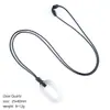 Colar Anel Formato O de Pedra Natural 25*40mm Corrente de Suéter Ajustável Retro Europeu e Americano Pingente Círculo Grande com Furo Oval