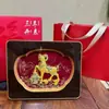 Lámina de Oro de 999 Tres Carneros Traen Prosperidad y Éxito Adorno Dorado, Recuerdo Dorado Chapado para Eventos de Negocios, Regalos al por Mayor