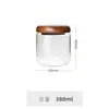 Frasco de Almacenamiento de Vidrio de Borosilicato Alto con Tapa de Madera, Contenedor Hermético para Granos, Té, Frutas Secas, Frasco Transparente para Almacenamiento de Alimentos en la Cocina