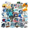 50 piezas pesca ir a pescar pegatinas de graffiti personalizadas comercio exterior impermeables pegatinas para coche maleta pegatinas para guitarra