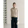 Chaleco de punto sin mangas en capas de cuello alto para mujer, estilo coreano, holgado y casual, perfecto para usar en capas en otoño e invierno, 25708