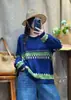 Suéter Jacquard para Mujer 2026 Otoño Nuevo Estilo Coreano Holgado Casual Moda Cuello Redondo Estilo Perezoso Suéter Pulóver MHT