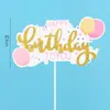 Decoración de Pastel Horneado Globo Arcoíris Vela Sol Estrella Tarjeta de Pastel Feliz Cumpleaños