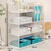 Estante de almacenamiento para clasificación por tema, gabinete vertical de almacenamiento de libros de múltiples niveles para escritorio de estudiante, estantería para archivos A4 de escritorio de oficina