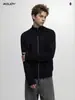 # Chaqueta Cálida Versátil de Color Sólido Ovdy de Punto Cardigan de Punto con Cremallera y Cuello Medio Alto Suéter Casual Simple de Gama Alta