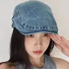 Estilo nuevo y moderno gorra de visera estilo curtido retro mezclilla gorra frontal ajustable circunferencia de cabeza grande moderna gorra de visera combinable