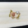 Anillo de Perla de Agua Dulce con Pintura al Óleo Colorida Flor Joyería de Mano Elegante Moda Lujo Accesible Anillo Versátil de Alta Gama Joyería para Mujeres