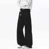 Pantalones de Trabajo Grises Lavables para Hombre, Pantalones de Algodón Delgados de Verano, Holgados, Rectos, de Pierna Ancha, Estilo Americano, Modernos, Casuales