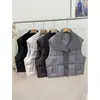 Chaleco de Algodón con Solapa Tejida para Mujer, Estilo Corto, Invierno 2026 Nueva Moda Coreana Versátil Chaqueta de Oficina Tendencia