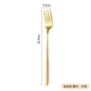 Tenedor de acero inoxidable estilo coreano para el hogar con mango largo tenedor para ensalada tenedor para bistec tenedor para frutas tenedor occidental creativo vajilla